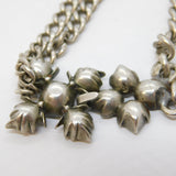 Victorian Sterling Silver & Paste Set Floral Dress Bracelet Antique c1880s