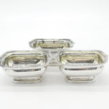 Georgian Set of Three Sterling Silver Salt Cellars 1790 London Solomon Hougham