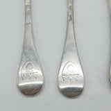 George I Britannia Silver Set of Four Armorial Serving Spoons Antique 1721 London