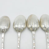 George I Britannia Silver Set of Four Armorial Serving Spoons Antique 1721 London