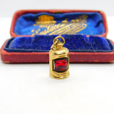 Red Ship Lantern Lamp Port Side 9ct Yellow Gold Charm or Pendant Vintage 1986