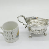 Scottish Provincial George II Sterling Silver Floral Sauce Boat Antique c1745 Edinburgh