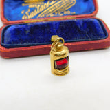 Red Ship Lantern Lamp Port Side 9ct Yellow Gold Charm or Pendant Vintage 1986