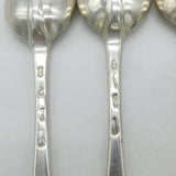 George I Britannia Silver Set of Four Armorial Serving Spoons Antique 1721 London