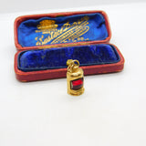 Red Ship Lantern Lamp Port Side 9ct Yellow Gold Charm or Pendant Vintage 1986