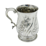 George III Sterling Silver Floral Pint Tankard Mug Antique 1761 London