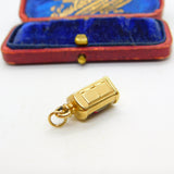 Red Ship Lantern Lamp Port Side 9ct Yellow Gold Charm or Pendant Vintage 1986