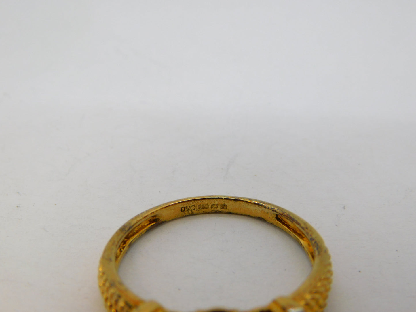 9ct Yellow Gold, Tanzanite & Diamond Three-Stone Ring Vintage 2000 Birmingham