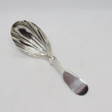 Victorian Sterling Silver Shell Pattern Tea Caddy Spoon Antique 1844 Exeter