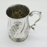 George III Sterling Silver Floral Pint Tankard Mug Antique 1761 London
