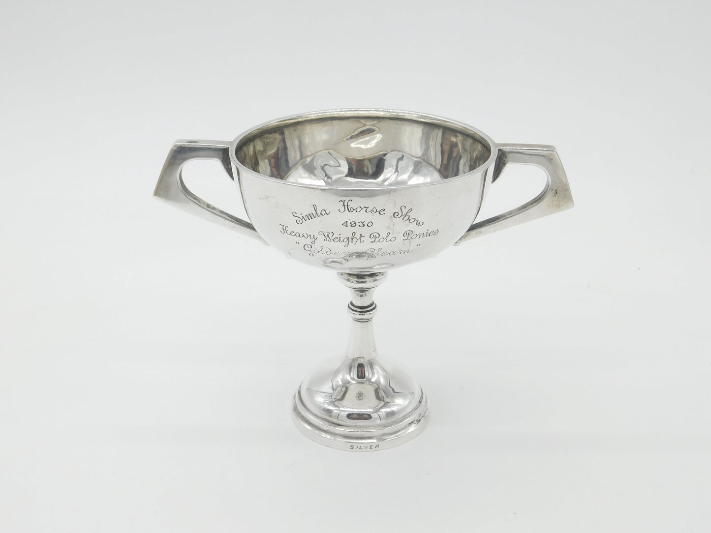 Calcutta Sterling Silver 'Simla Horse Show Heavyweight Pony' Trophy 1930 Grish