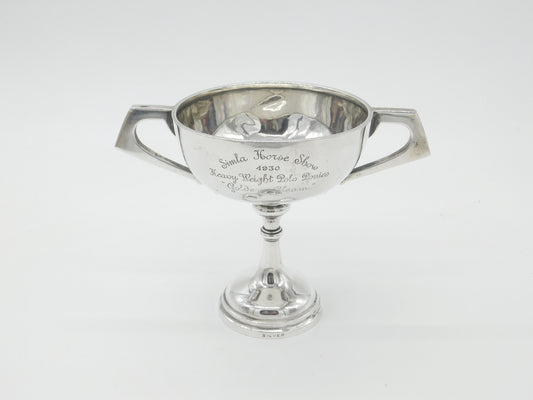 Calcutta Sterling Silver 'Simla Horse Show Heavyweight Pony' Trophy 1930 Grish