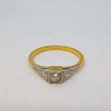 Victorian 18ct Yellow Gold, 0.3ct Diamond Solitaire Ring Antique c1890