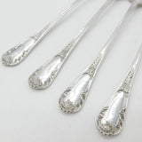 Edwardian Scottish Set of Four Sterling Silver Dessert Forks 1902 Glasgow