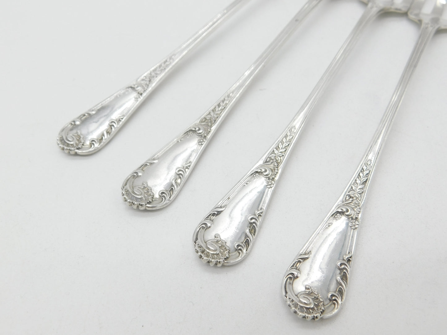 Edwardian Scottish Set of Four Sterling Silver Dessert Forks 1902 Glasgow