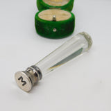 Carved Rock Crystal Sterling Silver 'M' Initial Desk Seal Antique 1921 London