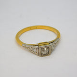 Victorian 18ct Yellow Gold, 0.3ct Diamond Solitaire Ring Antique c1890