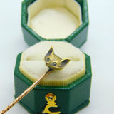 Victorian 18ct Yellow Gold Fox Mask Hunting Interest Stick Pin Antique c1880