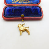 Poodle Dog English 9ct Yellow Gold Charm or Pendant Vintage 1973