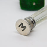 Carved Rock Crystal Sterling Silver 'M' Initial Desk Seal Antique 1921 London