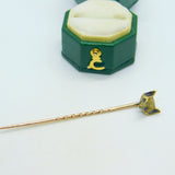 Victorian 18ct Yellow Gold Fox Mask Hunting Interest Stick Pin Antique c1880
