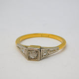 Victorian 18ct Yellow Gold, 0.3ct Diamond Solitaire Ring Antique c1890