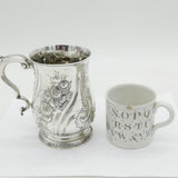 George III Sterling Silver Floral Pint Tankard Mug Antique 1761 London