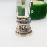 Carved Rock Crystal Sterling Silver 'M' Initial Desk Seal Antique 1921 London