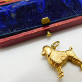 Poodle Dog English 9ct Yellow Gold Charm or Pendant Vintage 1973