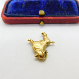 Poodle Dog English 9ct Yellow Gold Charm or Pendant Vintage 1973
