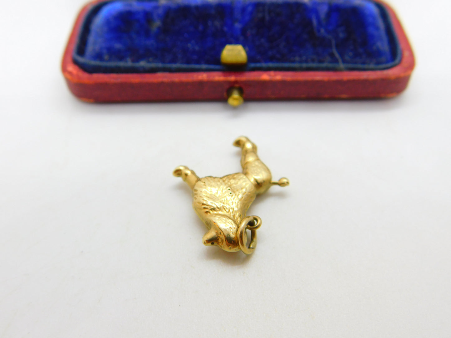 Poodle Dog English 9ct Yellow Gold Charm or Pendant Vintage 1973