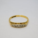 Victorian 18ct Yellow Gold Graduated Five-Stone Boat Ring Antique c1890