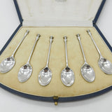 Boxed Set of Six Sterling Silver Seal Terminal Spoon 1923 Mappin & Webb Antique
