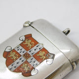 Victorian Sterling Silver Cambridge University Crest Vesta Case Antique 1898 Birmingham