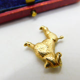 Poodle Dog English 9ct Yellow Gold Charm or Pendant Vintage 1973