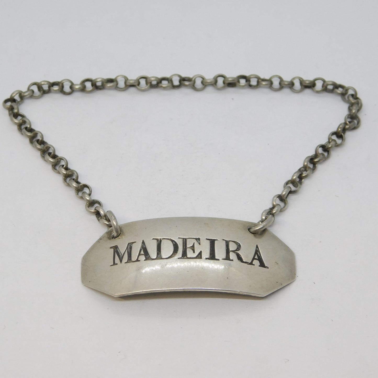 George III Sterling Silver Madeira Wine Decanter Label Antique 1798 London