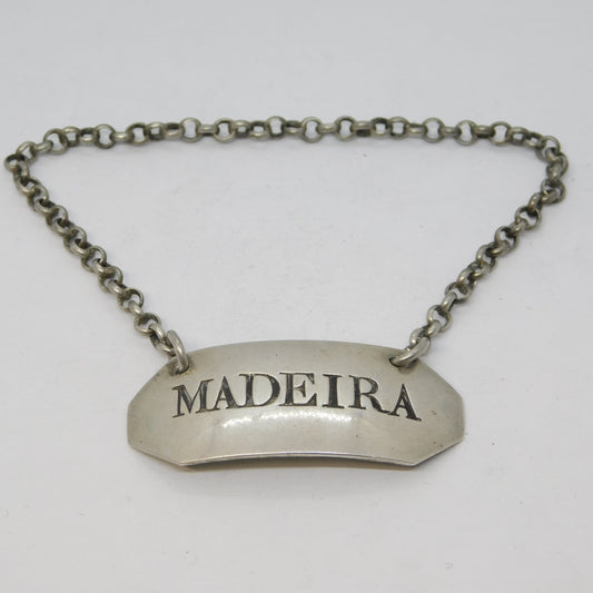 George III Sterling Silver Madeira Wine Decanter Label Antique 1798 London