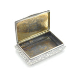 18th Century Chinese Sterling Silver Floral Snuff Box Antique c1790s