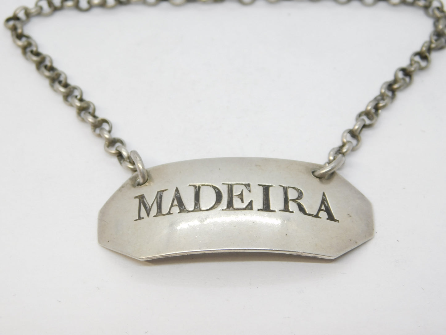George III Sterling Silver Madeira Wine Decanter Label Antique 1798 London