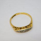 Victorian 18ct Yellow Gold Graduated Five-Stone Boat Ring Antique c1890