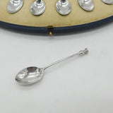 Boxed Set of Six Sterling Silver Seal Terminal Spoon 1923 Mappin & Webb Antique