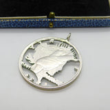 American .900 Grade Silver Peace Dollar Pierced Fob Pendant Antique 1922