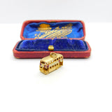 Enamel 9ct Yellow Gold London Double Decker Bus Charm or Pendant Vintage 1967