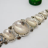 Siam Sterling Silver Niello Enamel Graduating Godess Bracelet Antique c1920