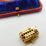 Enamel 9ct Yellow Gold London Double Decker Bus Charm or Pendant Vintage 1967