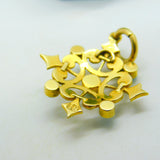 Victorian 18ct Yellow Gold, Pearl & Turquoise Floral Drop Pendant Antique c1880