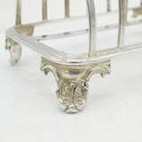 Early Victorian Sterling Silver Six-Part Toast Rack Antique 1839 Sheffield