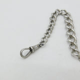 Victorian Sterling Silver Graduating Albert Watch Chain with Fob 1886 Antique