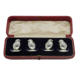 Sampson Mordan Edwardian Boxed Sterling Silver Baby Chick Place Settings Antique Chester