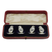Sampson Mordan Edwardian Boxed Sterling Silver Baby Chick Place Settings Antique Chester